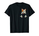 ポケット ヒーラー 足 かわいい 動物 ペット 青 赤 牛 犬 ギフト Tシャツ