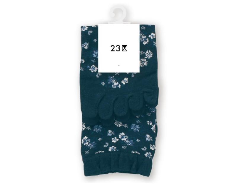 [アツギ] レディースソックス 23区 5本指で蒸れにくい レトロフラワー柄 ショートクルー丈（15cm丈） kurasidou-10186252 暮らし堂ショップ サンプル画像2