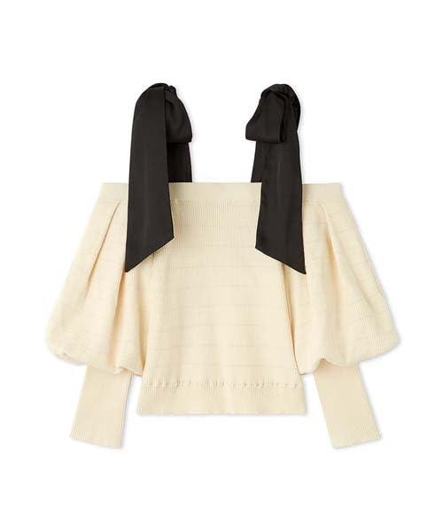Rakuten - Lily Brown(リリーブラウン) ショルダーリボンオフショルニットトップスLWNT244106レディース