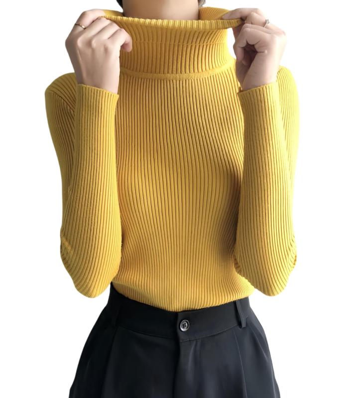 [Dreambuilder] ニット タートルネック セーター ハイネック リブ レディース 長袖 重ね着 シンプル おしゃれ カットソー シンプル インナー 秋 冬