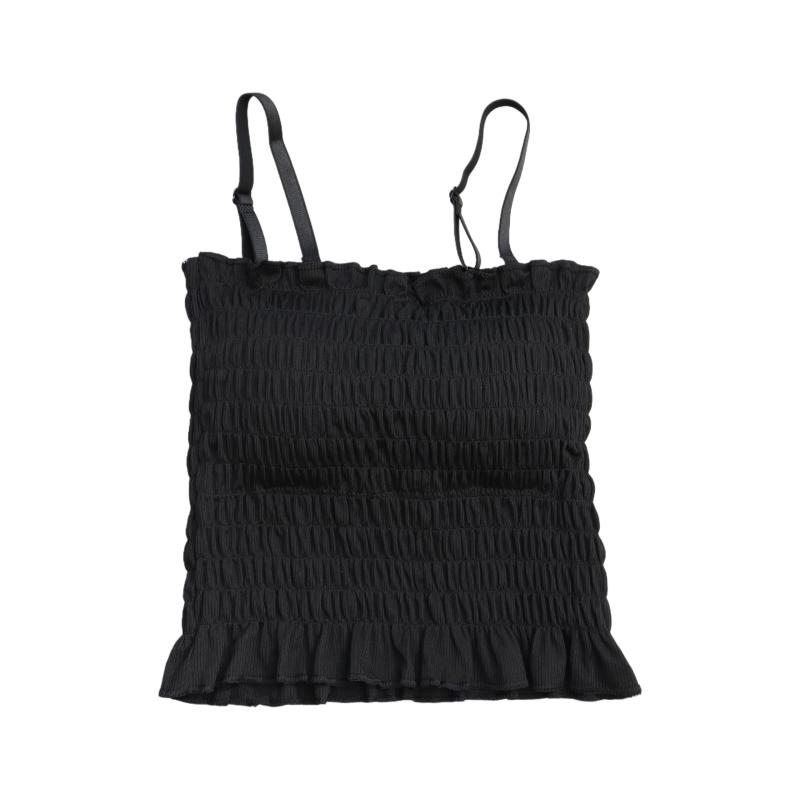 [LOVHU JIMA] チューブトップ カップ付き 短め キャミソール レディース ブラトップ キャミソール 肩紐 取り外し可能 ブラキャミ タンクトップ インナー トップス ブラ