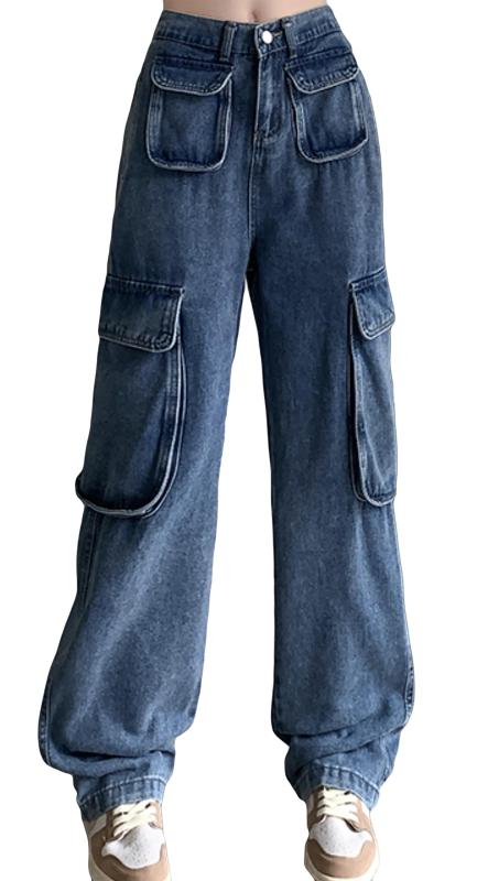 [MMTYRM] ジーンズ レディース デニム ロング パンツ ゆったり ワイドパンツ ストレッチ ダメージジーンズ ストレート ロングパンツ gパン レディース デニム ストレット パンツ