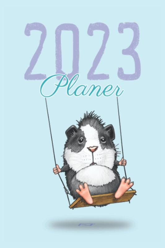 Planner 2023 - Guinea Pig On A Swing: US version • 6 x 9 inches (approx. DIN A5) • 130 pages • Organizer • Annual overview • Ca