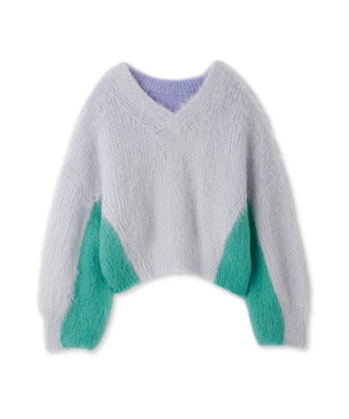 暮らし堂ショップの[ファーファー] カラーブロック モヘアプルオーバーRWNT234013レディース｜アングル2