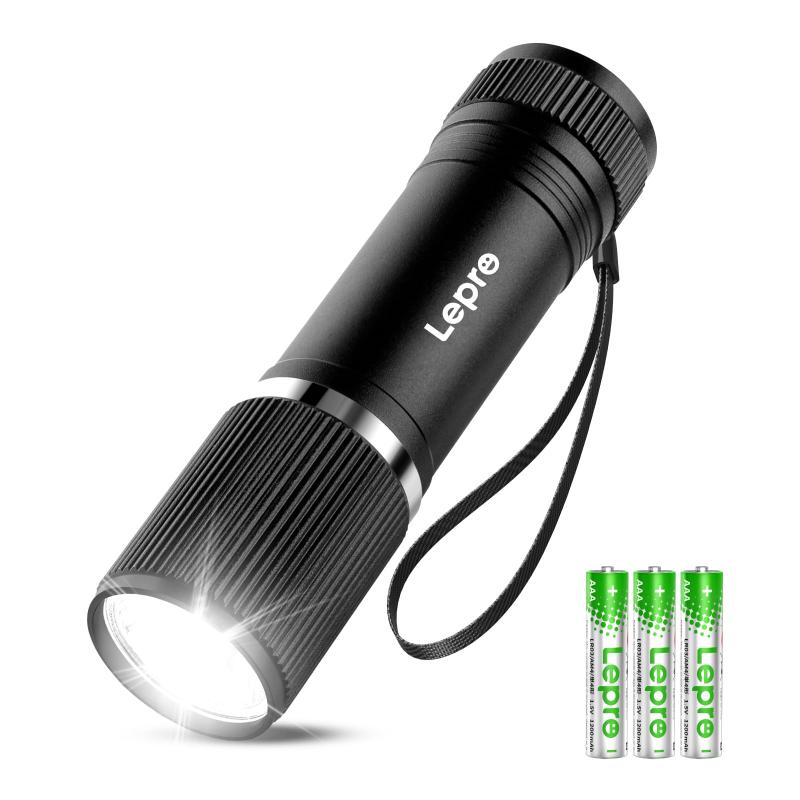Lepro LED 懐中電灯 小型 【オン・オフシンプル操作/明るさ150ルーメン/単四電池式...