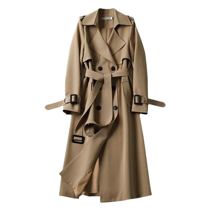 [inotenka] トレンチコート レディース スプリングコート 春 ロング 大きいサイズ ゆったり 無地 ジャケット アウター カジュアル ファッション 防風 通勤 エレガント きれいめ 着