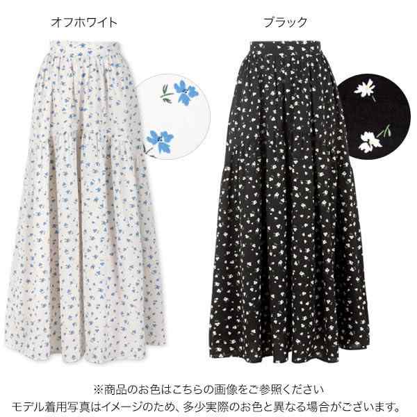 [神戸レタス] 花柄ギャザースカート フレアスカート ロングスカート 小花柄 かわい...
