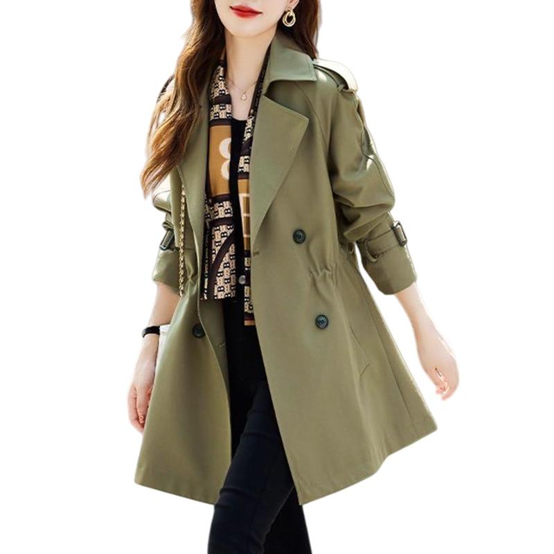 [7-livehouse] トレンチ コート レディース スプリングコート 春 秋 コート ジャケット アウター ミドル丈 おしゃれ ゆったり 体型カバー 裏地付き ファッション 羽織 カジュアル 通勤 フォマー