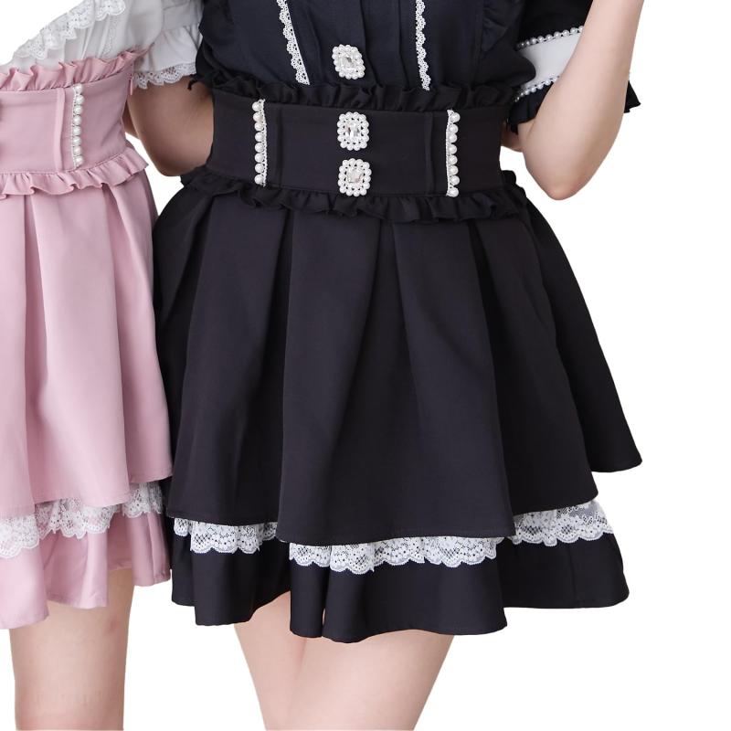 ディアマイラブ（DearMyLove） 量産型 地雷系 服[ディアマイラブ] スカート パールビジューフレアスカート レディース 534465 ブラック 夢展望レディース