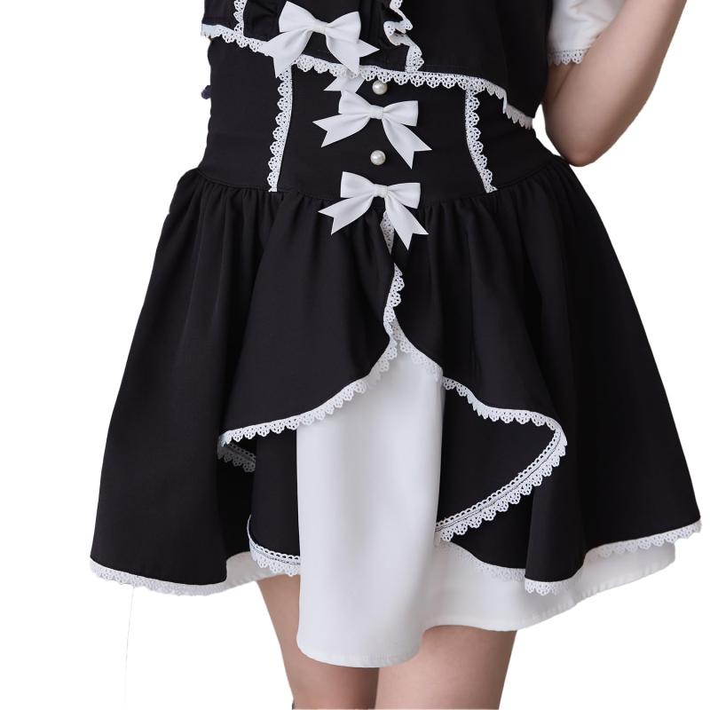 ディアマイラブ（DearMyLove） 量産型 地雷系 服フロントラッフルコルセットスカートレディース