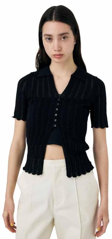 [マウジー] COTTON KNIT OPENWORK カーディ