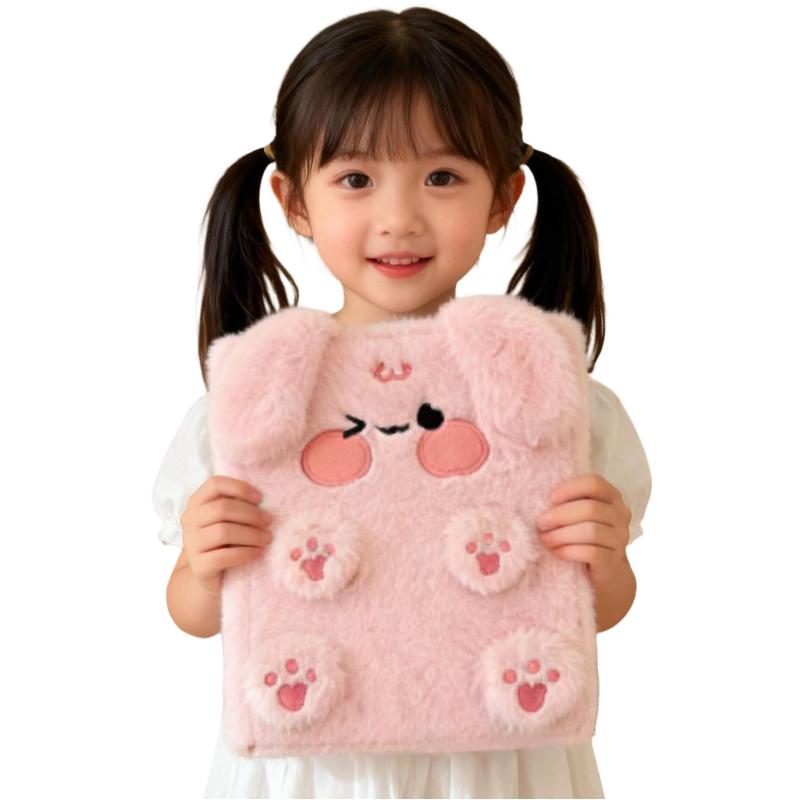 シール帳 A6 もふもふ バインダー そのまま入れるタイプ 貼らない収納 10枚リフィル＋下敷き2枚付き 女の子・子供・大人向け 布製 かわいい 3D立体シール対応 kurasidou-10157227 暮らし堂ショップ パッケージ画像