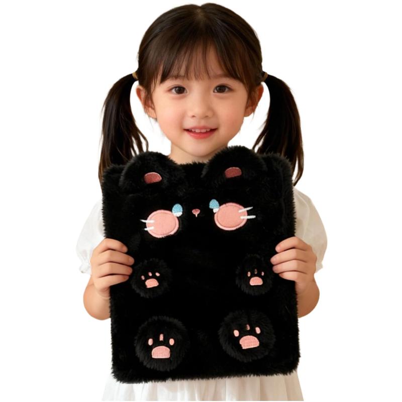 シール帳 A6 もふもふ バインダー そのまま入れるタイプ 貼らない収納 10枚リフィル＋下敷き2枚付き 女の子・子供・大人向け 布製 かわいい 3D立体シール対応 kurasidou-10157227 暮らし堂ショップ サンプル画像3
