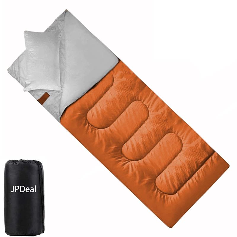 JPDeal 寝袋 シュラフ 封筒型 軽量 保温 防水シュラフ コンパクト 連結可能 アウトドア キャンプ 防災用 車中泊 丸洗い可能 快適温度 春夏秋冬の使用可能 -5℃-＋25℃ 収納パック付き
