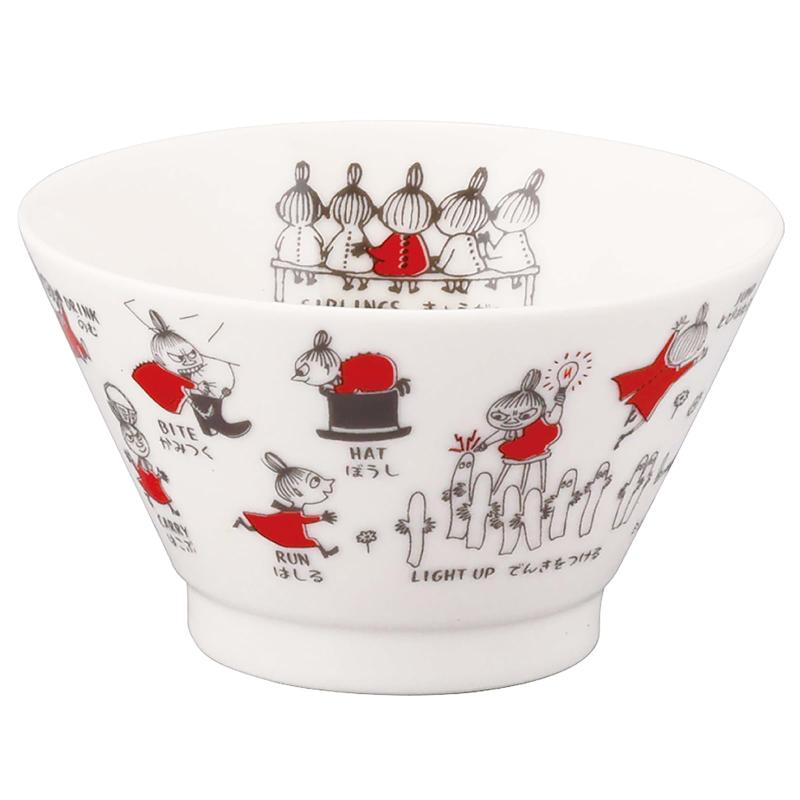 MOOMIN (ムーミン) 茶碗 12cm リトルミイ 電子レンジ対応 飯碗 陶器 磁器 グッズ 日本製 AREKORE 白 容量360ml MM14002-351