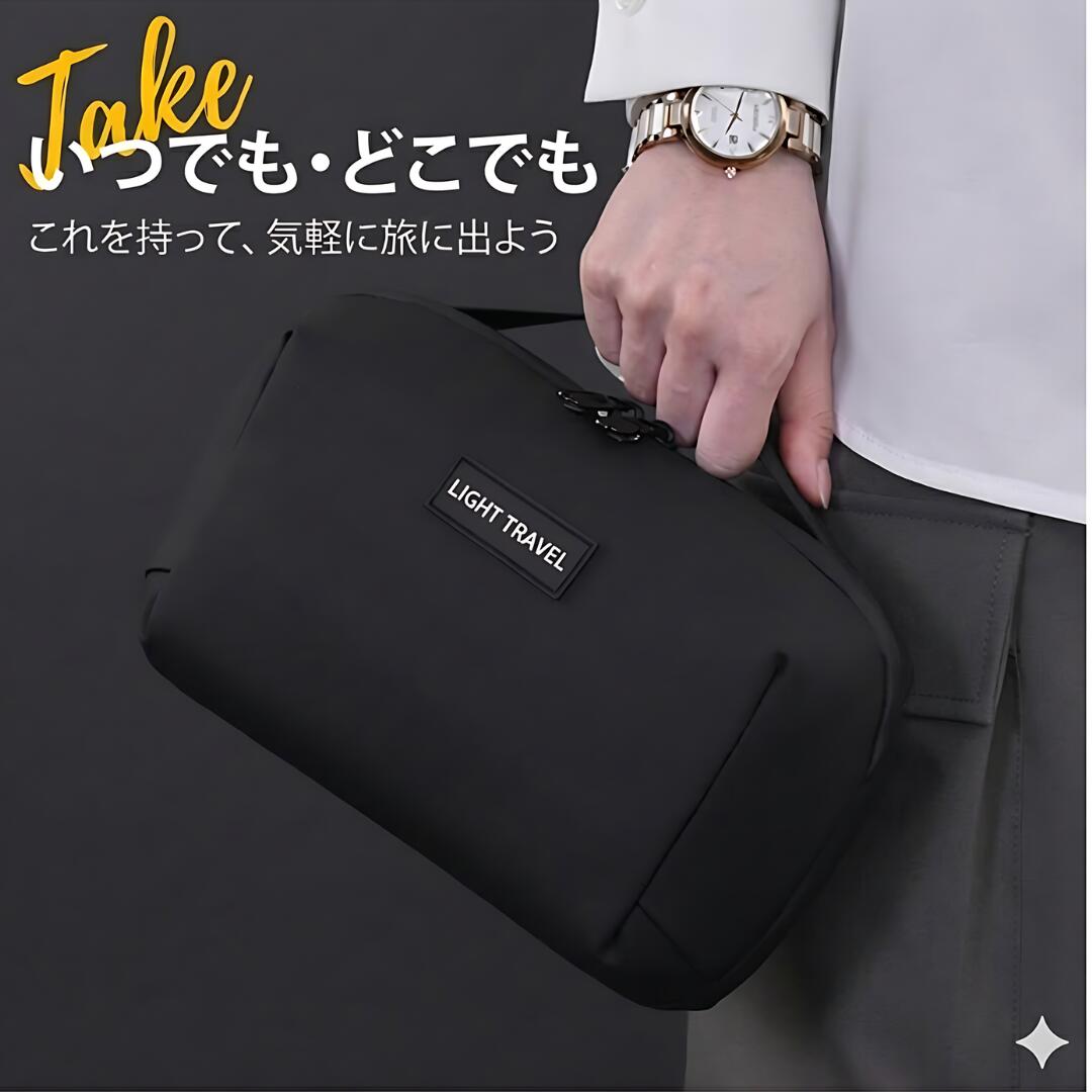 ガジェットポーチ 180度フルオープン 大容量 撥水 耐久性 トラベルポーチ 小物入れ 収納ケース LIGHT TRAVEL 暮らしファイン kurasifine-10000037 暮らしファイン サンプル画像3
