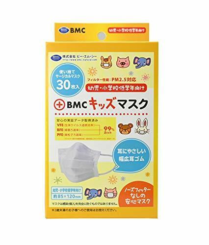 【3個セット】BMC フィットマスク キッズサイズ ホワイト 30枚入 送料無料 サージカル 不織布 シンプル ジュニア 女の子 男の子 子供 こども キッズ 小さめ 小さい スポーツマスク 3dマスク ク 白いマスク 白 ムレにくい
