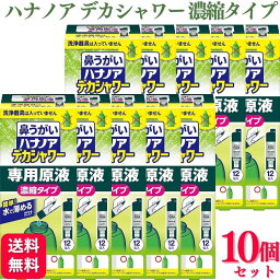 【10個セット】 小林製薬 鼻うがい ハナノア デカシャワー 専用原液 濃縮タイプ 12包入 鼻洗浄