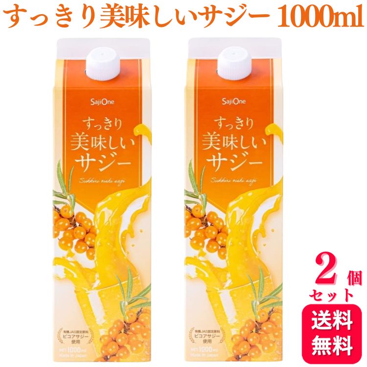 【送料無料】【2本セット】 SajiOne すっきり美味しいサジー 1000ml サジー 鉄分補給 アミノ酸 リンゴ酸 ミネラル ドリンク ゆず オレ..