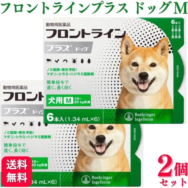 【1000円OFFクーポン対象】【2個セット】 フロントライン プラス ドッグ M 6本入 犬用 フロントライン 犬 M 駆除薬 動物用医薬品