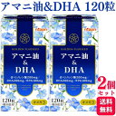 【2個セット】 ニップン アマニ油&DHA 120粒 サプリメント