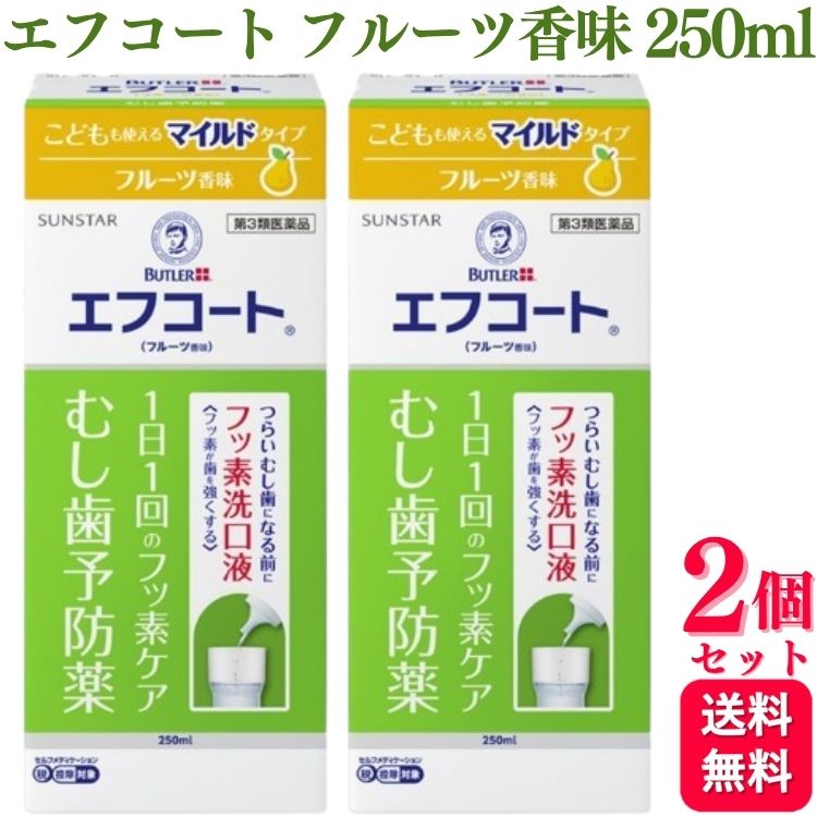 【第3類医薬品】【2個セット】 サンスター エフコート フルーツ香味 250ml フッ素洗口液
