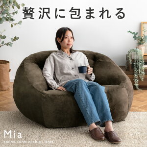 【最大1,000円OFFクーポン配布中】 クッションソファ フロアクッション チェアクッション 背もたれ 厚め おおきい ウレタン シンプル ビッグクッション フェイクファー リビング おしゃれ かわいい ベロア 極厚 グレー ブラウン クッションソファ Mia〔ミア〕