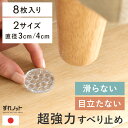 ソファ 滑り止め 寄りかかっても ベッド 脚 キズ防止 3cm 足 ソファー すべり止め 家具 日本製 ダイニング 超強力 透明 クリア 目立たない 臭わない のり不使用 滑り止めマット 傷防止 超強力滑り止め ずれノット 8枚入り