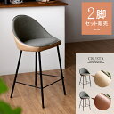 カウンターチェア 2脚セット 背もたれ付き ハイチェア 椅子 北欧 おしゃれ バーチェア イス カウンター椅子 シンプル ヴィンテージ 西海岸 レザー シンプル モダン カフェ風 カウンターチェア CRUSTA(クラスタ)2脚セット販売