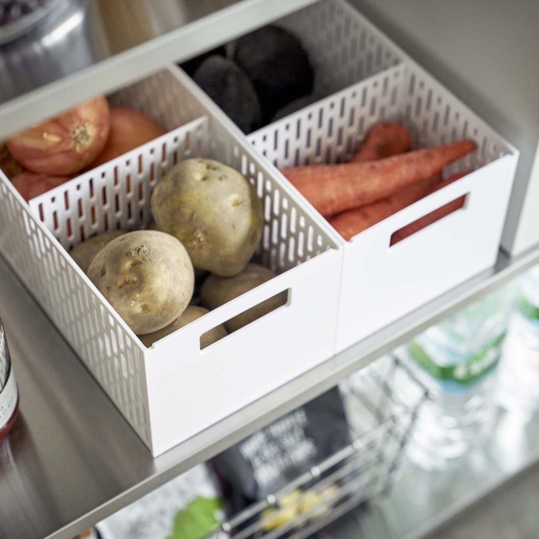 タワー Tower ベジタブルストッカー ホワイト 山崎実業 50 野菜ストッカー キッチン 入れ物 容器 保存 野菜 収納 新生活 整理 野菜収納 ボックス おしゃれ フルーツ 流行に 通気性 シンプル スタッキング モノトーン