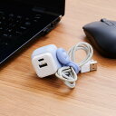 ユートリム utlim USB充電器 USB-typeA&C ケーブルリング付 UL-6943-GL 充電 充電器 タイプA タイプC コンセント 電源 持ち歩...