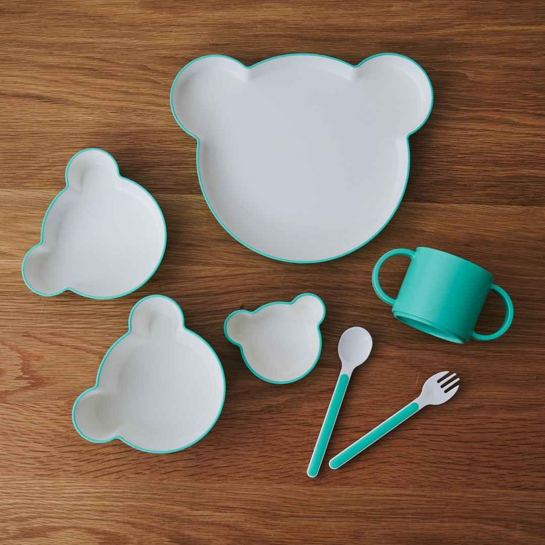 タック tak. キッズディッシュ ギフトボックス ベア ラッキーセブン JTN-1030-MT 食器 子供用 キッズ 出産祝い 皿 かわいい ギフト プレゼン...