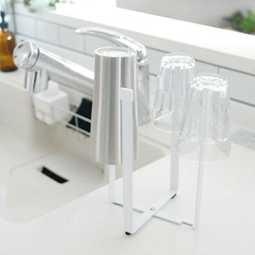 タワー tower ポリ袋エコホルダー タワー L ホワイト 山崎実業 3180 tower ポリ袋エコホルダー ポリ袋 エコホルダー キッチン ゴミ箱 ゴミ袋ホルダー 卓上 生ゴミ 三角コーナー シンク上 グラスホルダー 折りたたみ コンパクト 便利グッズ 流し アウトドア