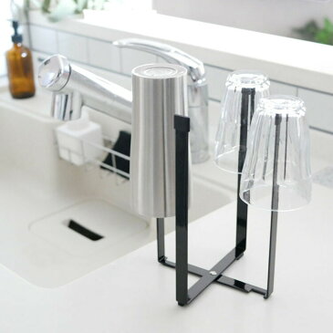 タワー tower ポリ袋エコホルダー タワー L ブラック 山崎実業 3181 tower ポリ袋エコホルダー ポリ袋 エコホルダー キッチン ゴミ箱 ゴミ袋ホルダー 卓上 生ゴミ 三角コーナー シンク上 グラスホルダー 折りたたみ コンパクト 便利グッズ 流し アウトドア