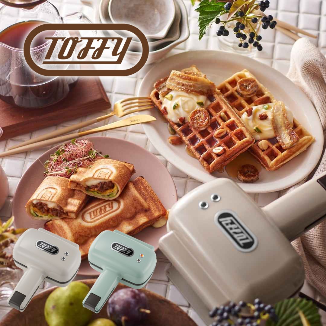 【送料無料】 Toffy ハーフホットサンドメーカー プレート交換式　専用プレートセット 株式会社フジイ K-HS5-PAMP ホットサンドメーカー プレート交換 取り外し ハーフ 専用プレート セット コンパクト おしゃれ 省スペース 朝食 デザート ワッフル