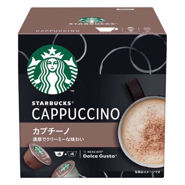 ＜＜ ITEM INFORMATION ＞＞ 商品名 ネスカフェ ドルチェグスト 専用カプセル カプチーノ CAPPUCCINO 商品詳細 カプセルはネスカフェ ドルチェグスト システム専用です 濃厚でクリーミーな味わい 内容量 12個入り6杯分 保存方法 高温多湿を避けて、冷暗所に保存してください。 配送方法 常温 常温のみ 備考 ※写真はイメージです。実際にお届けの商品は形状やパッケージが異なる場合があります。 ----------------------------------------------関連ワード：ドルチェグスト カプセル 互換 ネスカフェ ドルチェグスト ドルチェグストカプセル ドルチェグスト カプセル アソート コーヒーカプセル カプセルコーヒー コーヒーメーカー コーヒーマシン コーヒー 珈琲 レギュラー レギュラーコーヒー エスプレッソ セット 飲み比べ アソート 互換カプセル ネスプレッソカプセル カフェ スタバ スターバックス starbucks ネスレ ネスカフェ nescafe nestle アラビカ カネフォラ ロブスタ コーヒー豆 酸味 フルーティー ブレンドコーヒー 無糖 ブラックコーヒー アイスコーヒー ホットコーヒー イタリア ▼20%オフ対象割引！▼ 20%オフ商品一覧はこちら