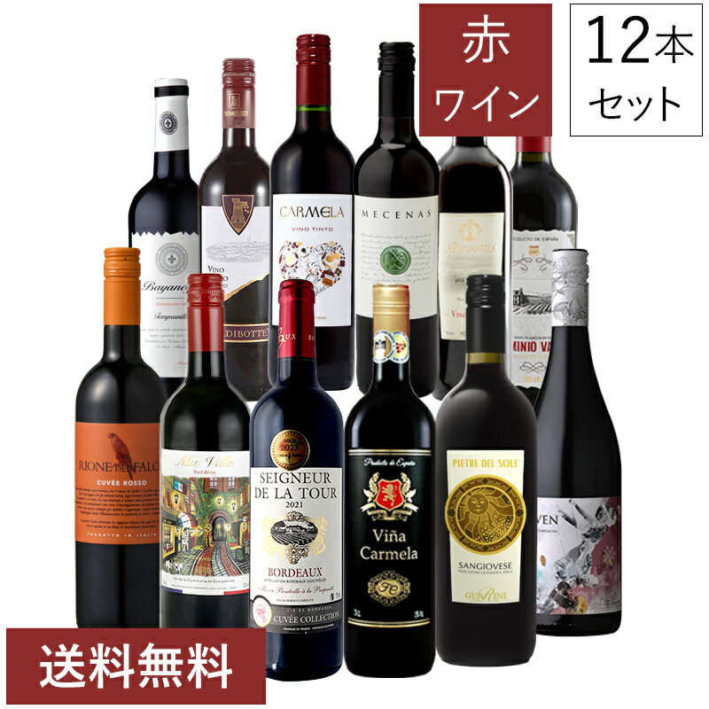 [クーポン配布中！] ファイブ金賞以上 ボルドー入り 欧州産 赤ワイン 12本 セット フランス イタリア スペイン 飲み比べ 詰め合わせ ギフト プレゼント 贈り物 [常温] 【 送料無料 】【3～4営業日以内に出荷】 【沖縄・離島配送不可】