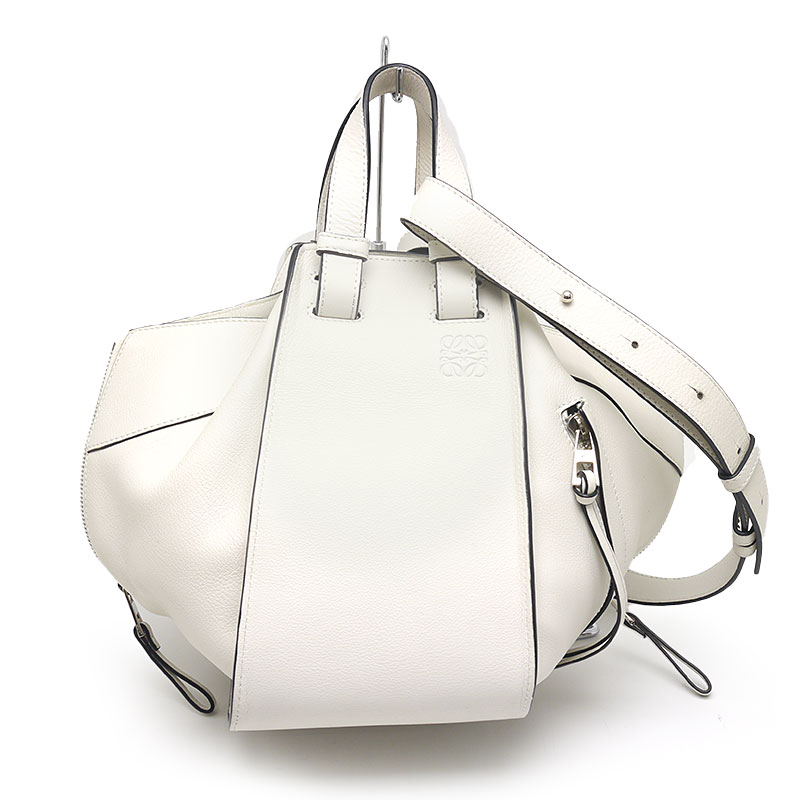 【中古】ロエベ LOEWE ハンモックバッグ スモール オフホワイト レザー ハンドバッグ【質屋鑑定品】