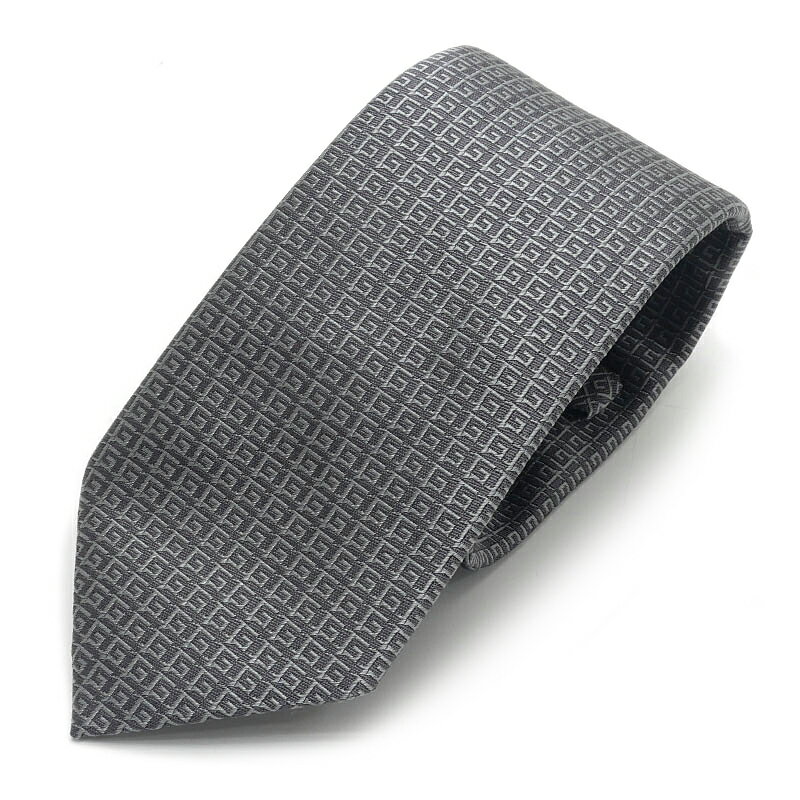 【中古】ジバンシィ GIVENCHY ネクタイ シルク100% メンズ グレー【質屋鑑定品】