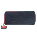 【中古】ルイヴィトン Louis Vuitton LV ポルトフォイユ・クレマンス M68325 モノグラムアンプラント ラウンドジップ長財布 マリーヌルージュ【質屋鑑定品】