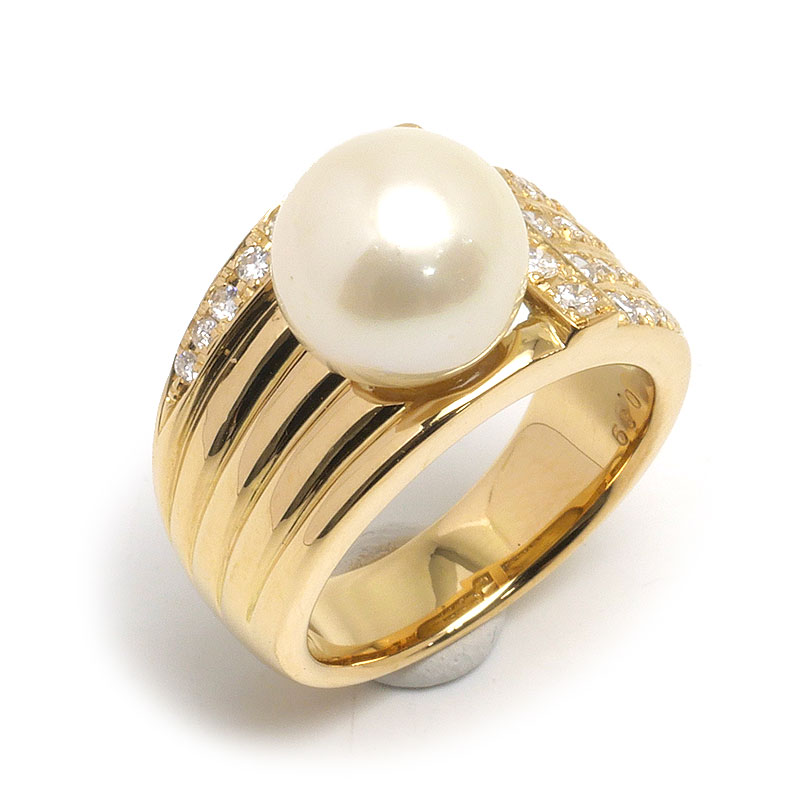 【中古】 パールダイヤモンドリング...