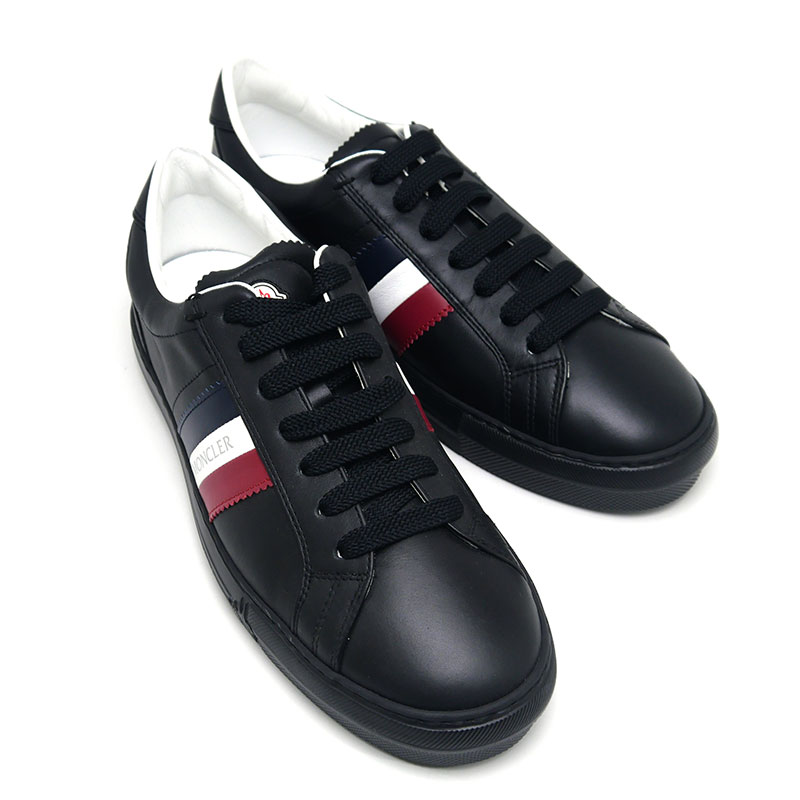 乐天商城 - 【中古】モンクレール MONCLER ニューモナコ スニーカー 42 レザー ブラック【質屋鑑定品】