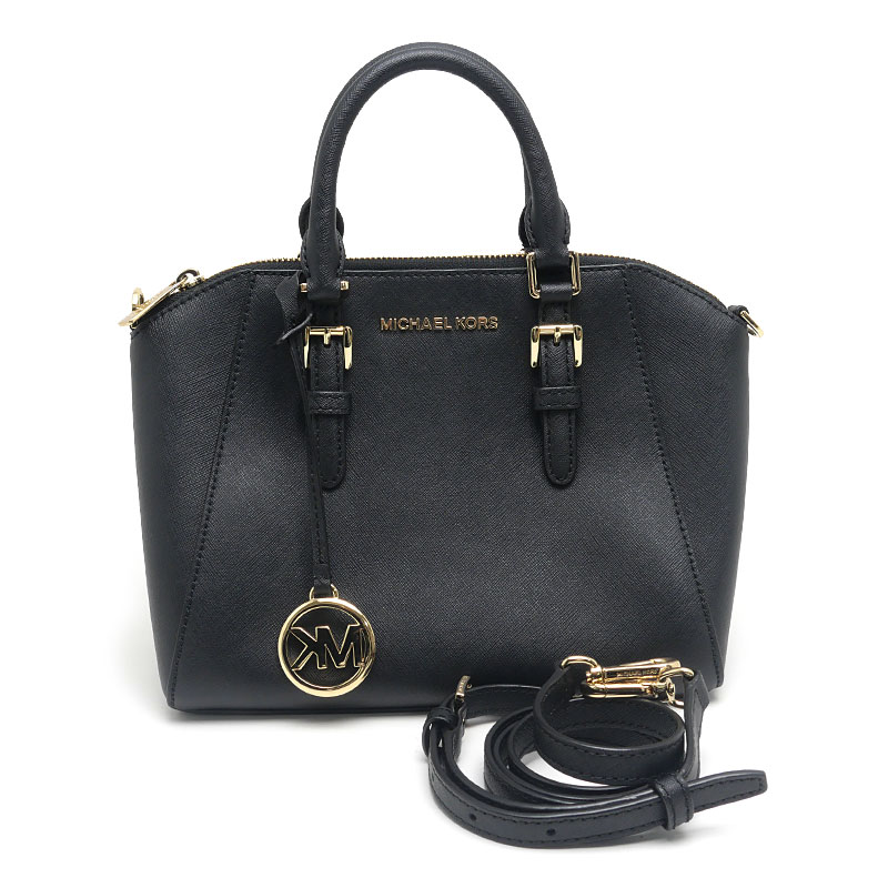 乐天商城 - 【中古】マイケルコース MICHAEL KORS 2WAYハンドバッグ 35s8gc6m2l レザー ブラック【質屋鑑定品】