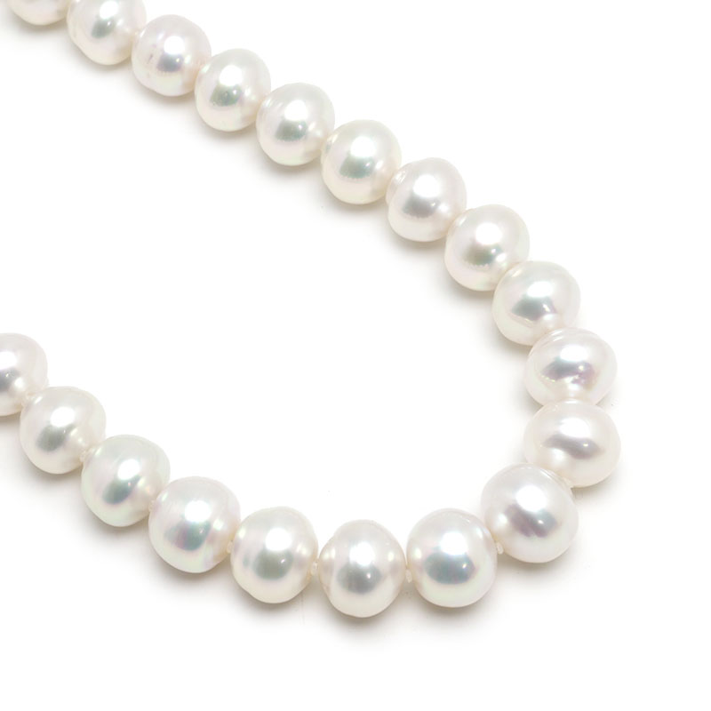 【中古】パールネックレス 南洋真珠 バロック 全長約44cm ホワイト系【質屋鑑定品】