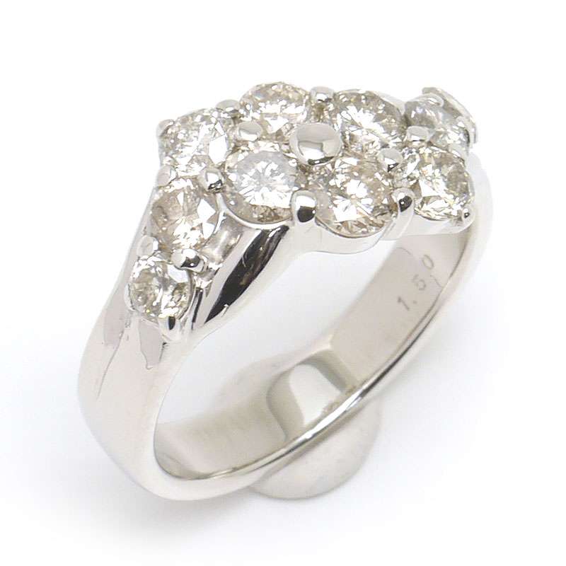 乐天商城 - 【中古】ダイヤモンドリング 約11.5号 PT900・ダイヤ1.50ct 10石 1カラット以上【質屋鑑定品】