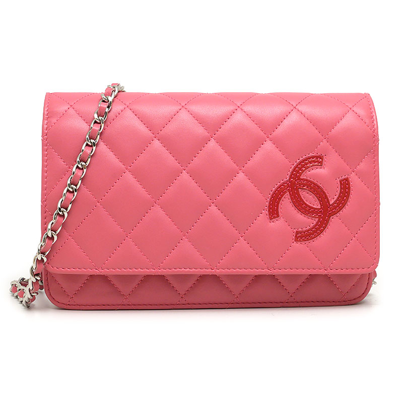 乐天商城 - 【中古】シャネル CHANEL マトラッセ チェーンウォレット ピンク ココマーク【質屋鑑定品】