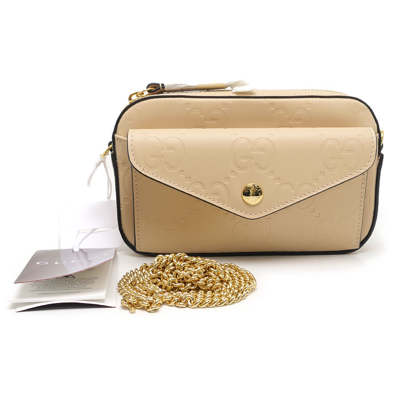 乐天商城 - 未使用｜【中古】グッチ GUCCI チェーンショルダーバッグ 781554 ベージュ GG レザー【質屋鑑定品】