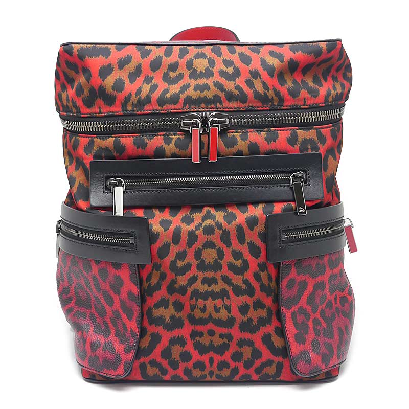 乐天商城 - 【中古】クリスチャンルブタン Christian Louboutin アポルビ 1175019 ナイロン×レザー レッド リュック【質屋鑑定品】