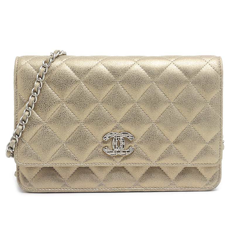 乐天商城 - 【中古】シャネル CHANEL マトラッセ チェーンウォレット レザー ゴールド ショルダーバッグ 【質屋鑑定品】