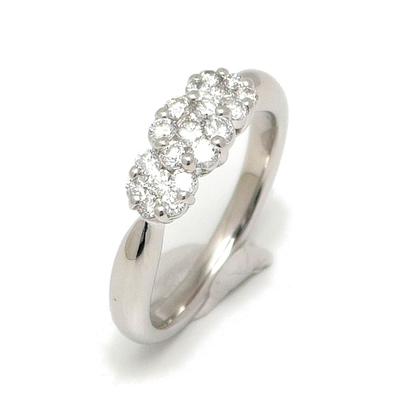 乐天商城 - 【中古】ダイヤモンドリング PT900 ダイヤ0.50ct 約5.5g 約10.5号 花 フラワー【質屋鑑定品】